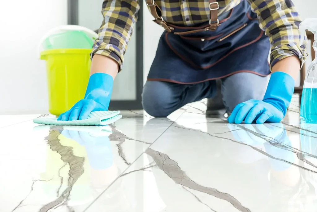 Tile and Grout Cleaning in Oceanside removing deep dirt and grout stains to restore tile floor shine