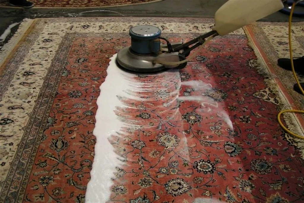 Silk rug cleaning Vista service by professionals carefully washing and restoring delicate silk rug fibers